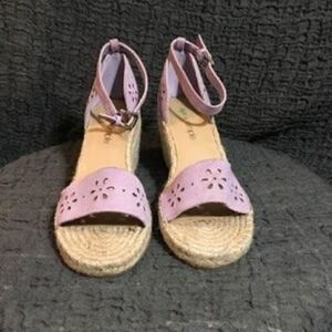 Sage and Simple Lilac Open Toe Wedge Sandals Size 10M
